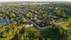 a beautiful neighborhood with large houses